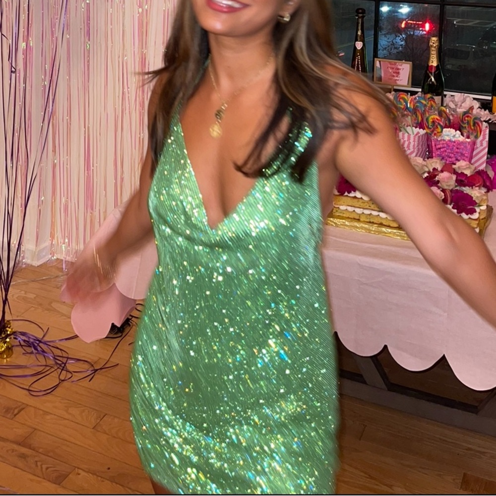 Meshki green sparkle dress!